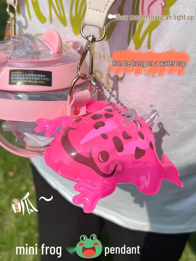 Glowing Frog Balloon Backpack Pendant Keychain – Cute Cartoon Gift