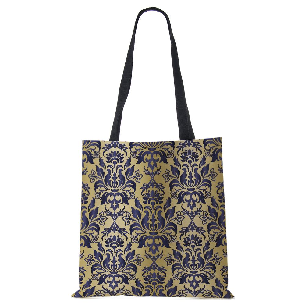 

Винтажный принт Женская сумка через плечо Буква Многоразовая сумка-шоппер Простая холщовая сумка большой вместимости Складная сумка для хранения Ручная сумка CLE