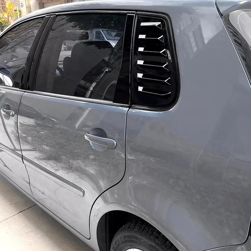 For Volkswagen VW Polo 5-Door Hatchback MK4 9N 2002-2008 ABS Plastic Rear Window Louver Scoop Cover Side Vent Trim Car Adhesive
