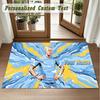 Crystal Velvet Square Rug Custom NameErling Haaland Pattern Non Slip Home Floor Decor Rug