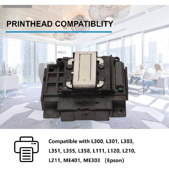 

Печатающая головка Sorandy L301 с цветной печатью, замена печатающей головки, совместима с L300, L301, L303, L351, L355, L358, L111, L120, L210, L211, ME401, ME303
