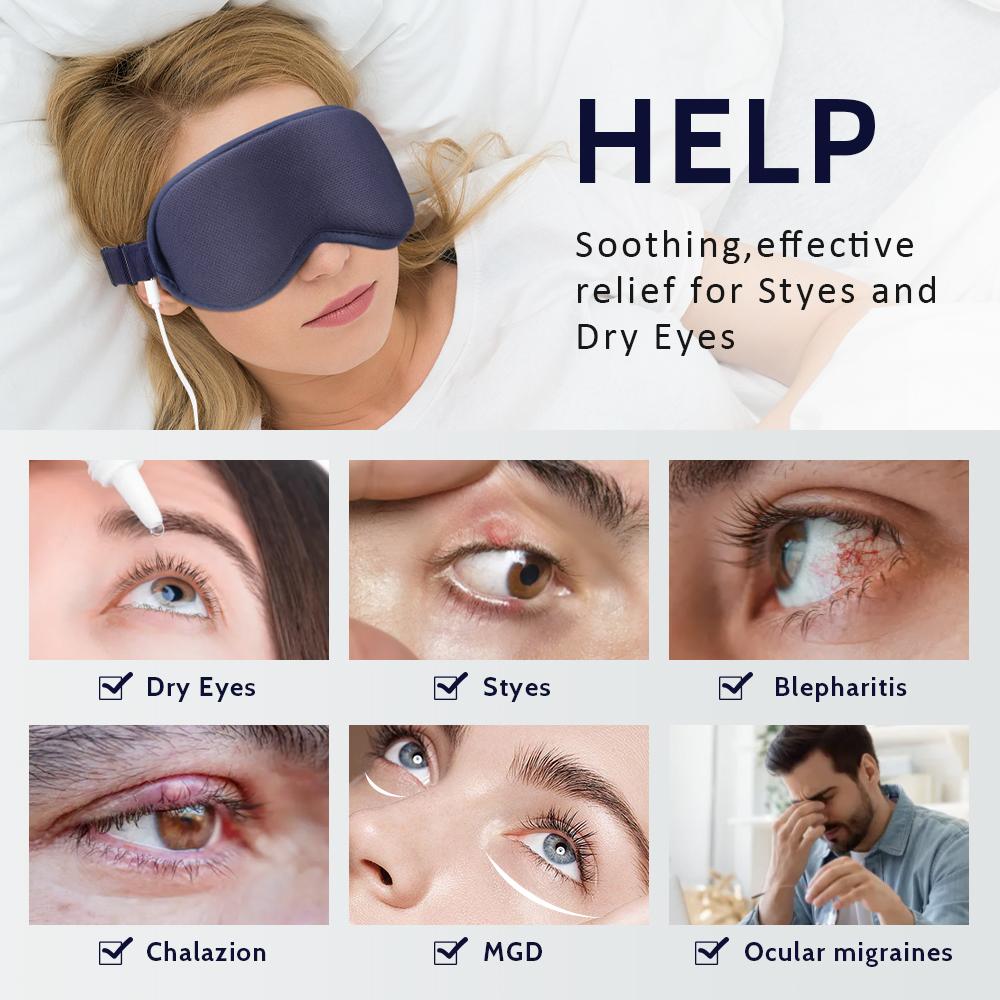 Electric Steam Eye Mask with 3D Massage Constant Temperature Hot Compress Smart Timer Sleep Shading Feature for Eye Fatigue Reli