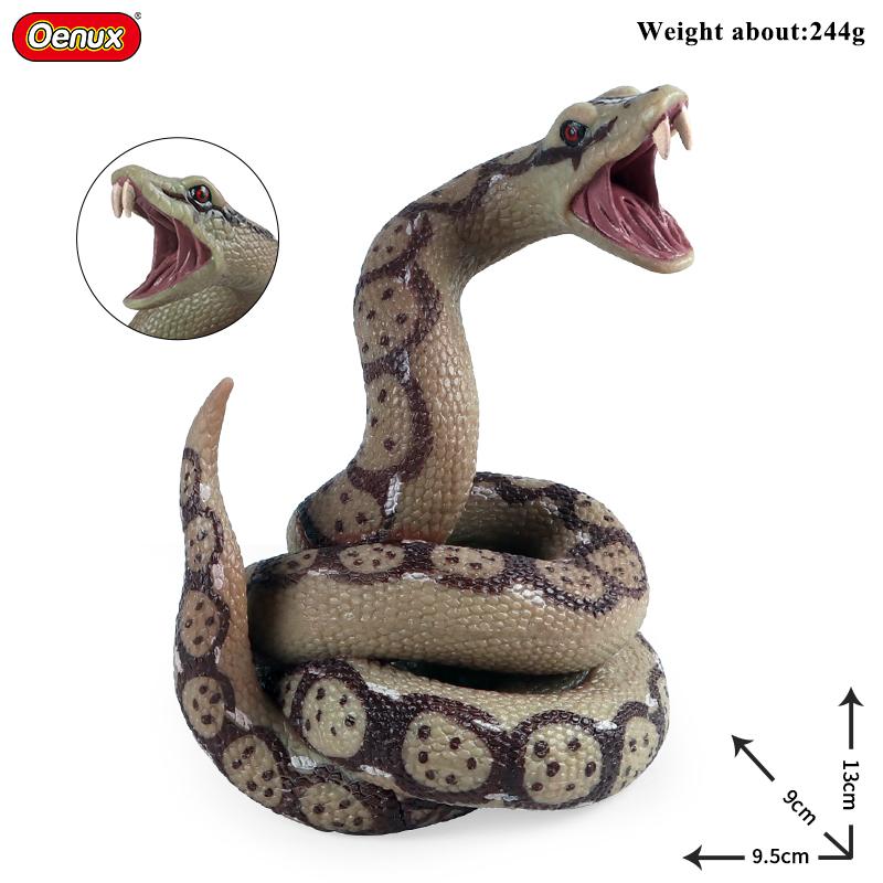 Oenux Simulation Forest Savage Snakes Animals Model Wild Cobra Rattlesnake Python Action Figures Party Favor Decor Kids Toy Gift
