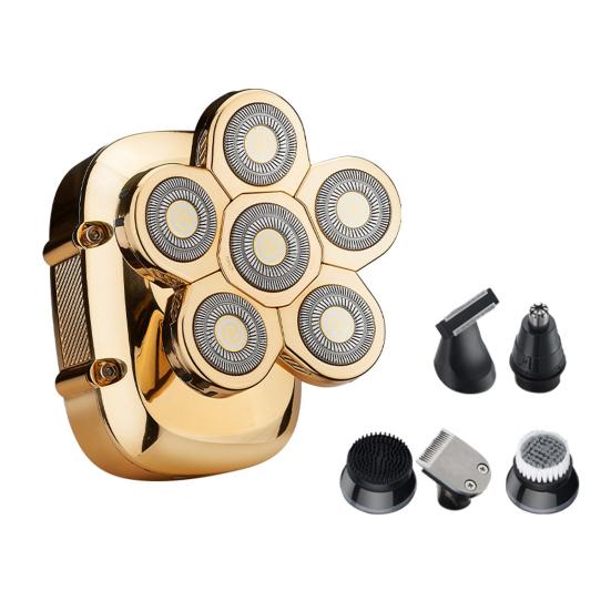 6 Heads Electric Razor IPX6 Waterproof ABS Rechargeable Mustache Trimmer Tools for Men With Head Protection Cover And Cleaning Brush