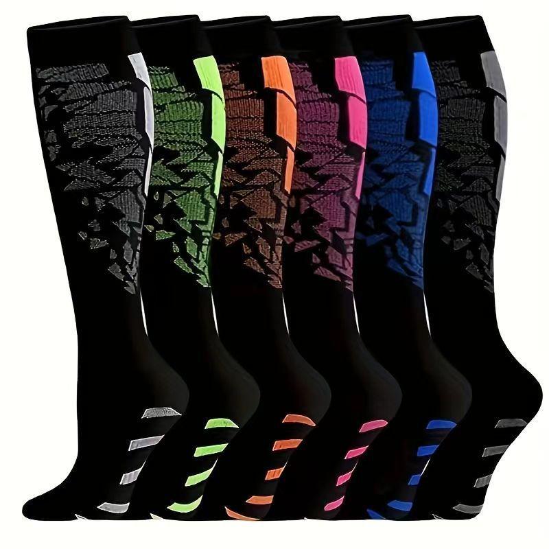 Unisex Cross-Border Compression Socks - Perfect for Sports, Running, Yoga; Knee-High, Calf-Length; Leg Slimming.