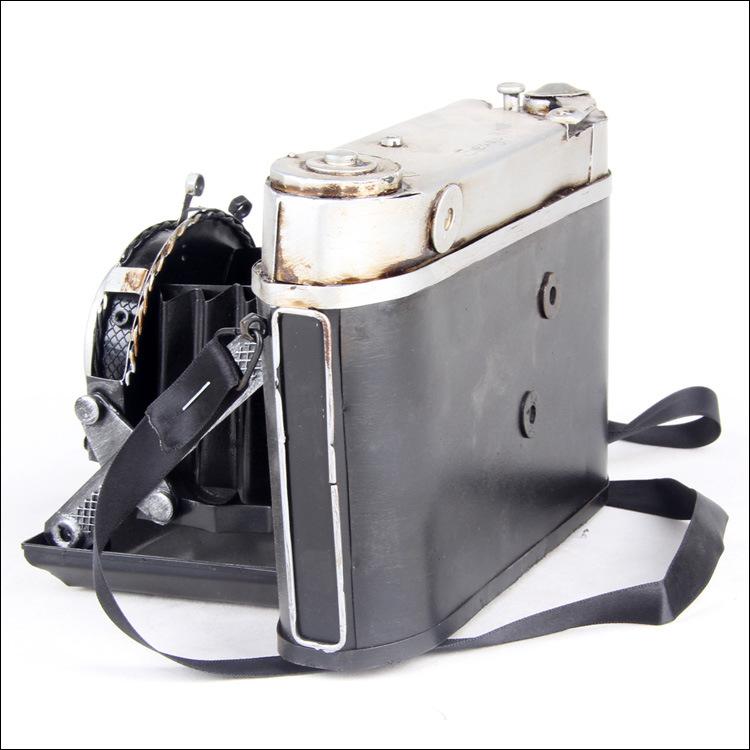 Handmade Metal Crafts Retro Vintage Antique Single Lens Reflex DSLR Camera Model Prop Gift Home Decor Ornament