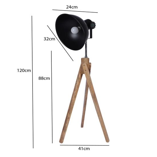 120 Cm Floor Lamp with Mango Wood, Metal Construction Multiple Style Options for Living Room, Bedroom, Home Office Decor