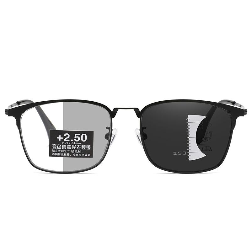 

Multi Focus Reading Glasses 1.0 To 4.0 Photochromic+anti Blue Light Presbyopia Glasses Comfortable Full Frame Metal Glasses 200 чёрный