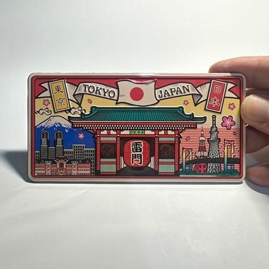 Tokyo scenery refrigerator magnet 126cm traditional Japanese motifs Kaminarimon Mount Fuji Tower design red