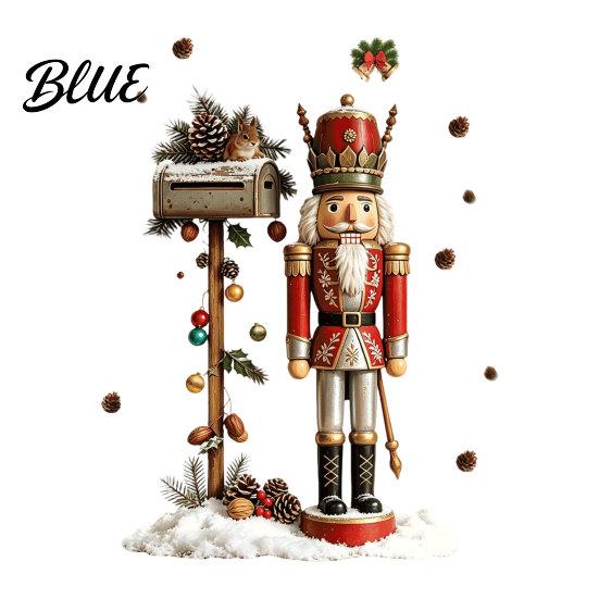Christmas Atmosphere Wall Decals for Fridge Nutcracker Soldier Decal, Vintage Mailbox Snow Scene Self-Adhesive Decorative Stickers Flat Smooth