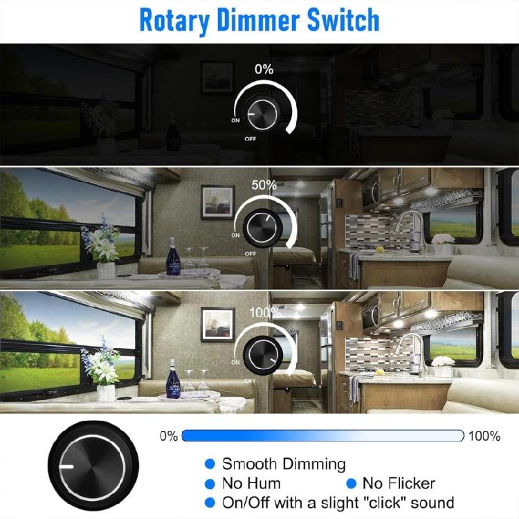 Double Channel LED Dimmer Switches Compact Aluminum Alloys LED Light Controller 12V Electrical Light Brightness Regulator