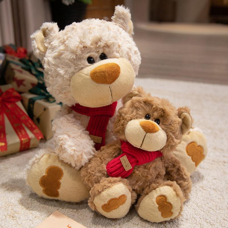 New Henny Bear Doll Teddy Bear Plush Toy Scarf Bear Doll Children's Companion Doll Birthday Gift