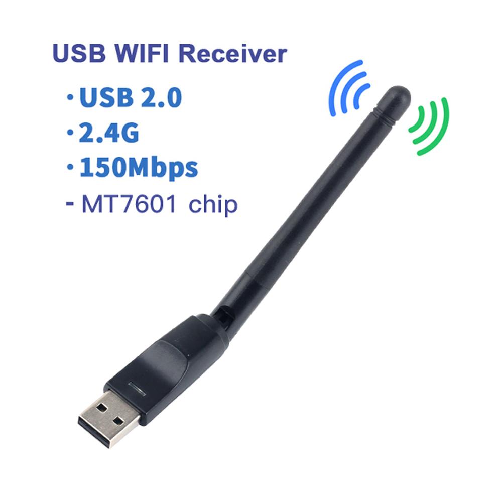 

150Mbps USB Network Adapter 2.4Ghz Driver Free MT7601 Chip 802.11b/g/n USB 2.0 WiFi Receiver with Antennas