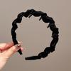 New Elegant Design Solid Color Hair Hoop Tie Korean Satin Wide Hairband Headbands For Women Hair Accessories Headdress Gifts