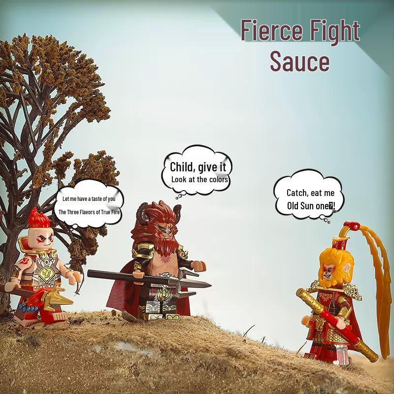 Diku Blocks: Journey to the West Minifigures - Sun Wukong & Zhu Bajie Educational Toy