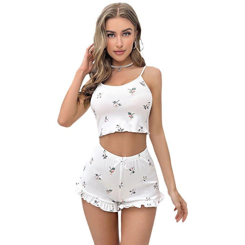 Summer Camisole Pajamas Homewear Suit Women New Arrival Sexy Halter Top Two-Piece Women