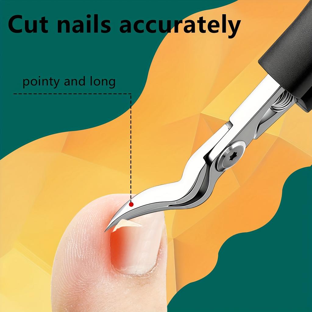 Heavy-Duty Stainless Steel Thick Toenail & Fingernail Clipper,Professional-Grade Curved Blade with Sharp Serrated,Durable Nail Trimmer Tool for Adults