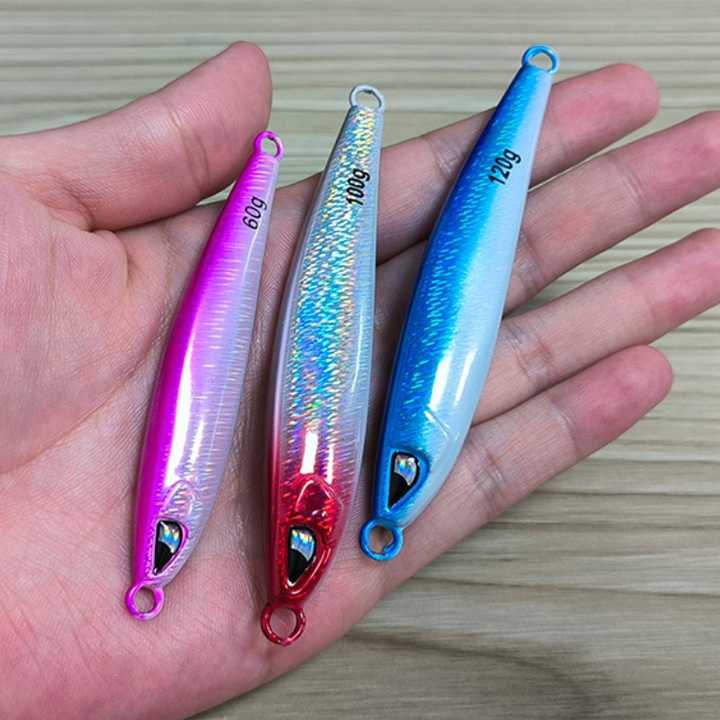 60g-120g Sardine Slider Metal Jig Lure Long Casting Fishing Jig with Slow Pitch Technique for Tuna Target Species