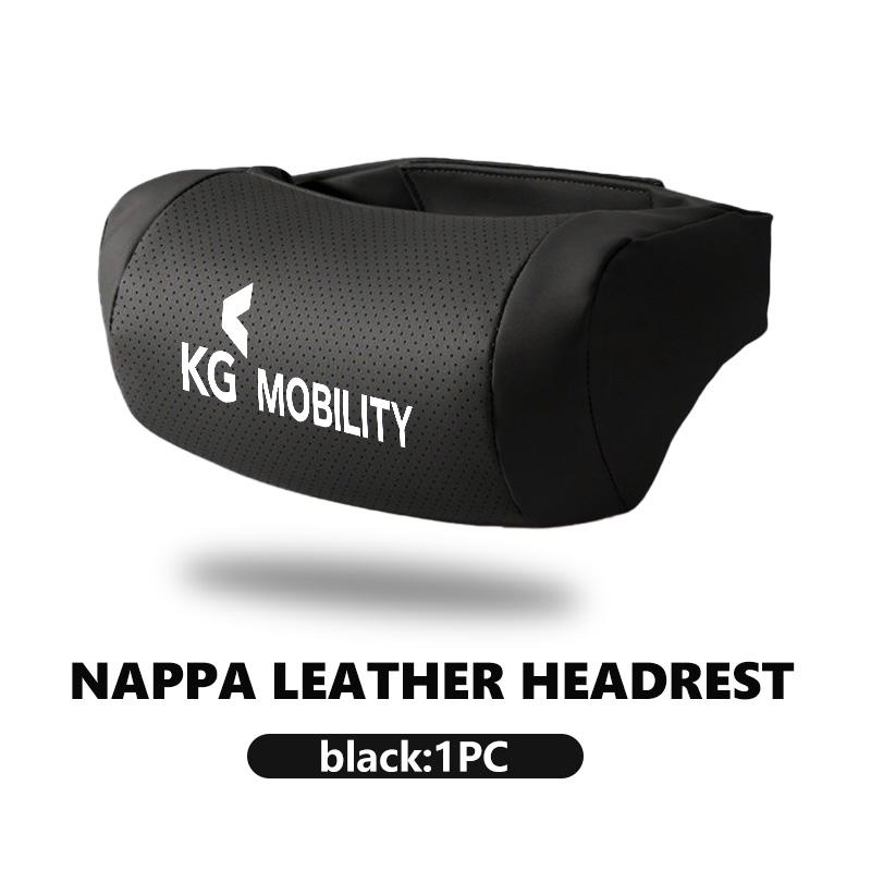 For SsangYong Car Seat Headrest Leather Neck Pillow Head Support Car Interior Accessories Rexton Y400 Y450 G4 2021 2022 Kyron
