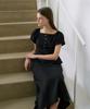 DEHEVE Square Neck Puff Dress [Black]