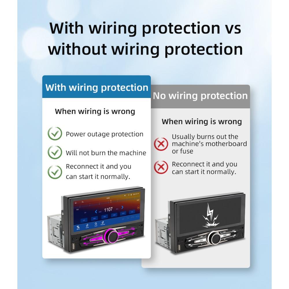 7-calowy samochodowy odtwarzacz MP5 z ekranem dotykowym i ekranem dotykowym 1 Din Radio samochodowe Carplay i Android Auto do uniwersalnego odtwarzacza multimedialnego radia samochodowego