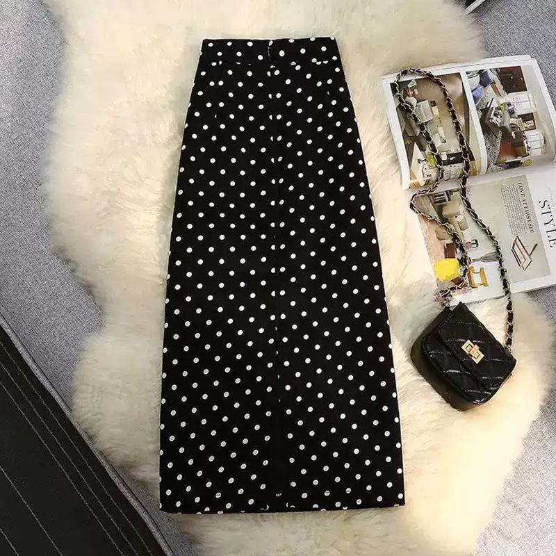 2026 Damen High-Waist A-Linien Polka Dot Midi-Rock mit Schlitz - Neuer Sommer-Artikel