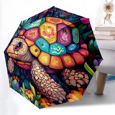 1pc Turtle Garden Automatic Open/Close Umbrella Compact Folding Umbrella, All-Season Portable Umbrella for Women/Men F1124247