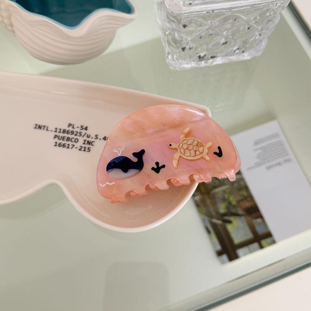 Cartoon Ocean Style Fish Hair Claw Starfish Fish Shape Grab Clip Acetate Shark Clip Headwear