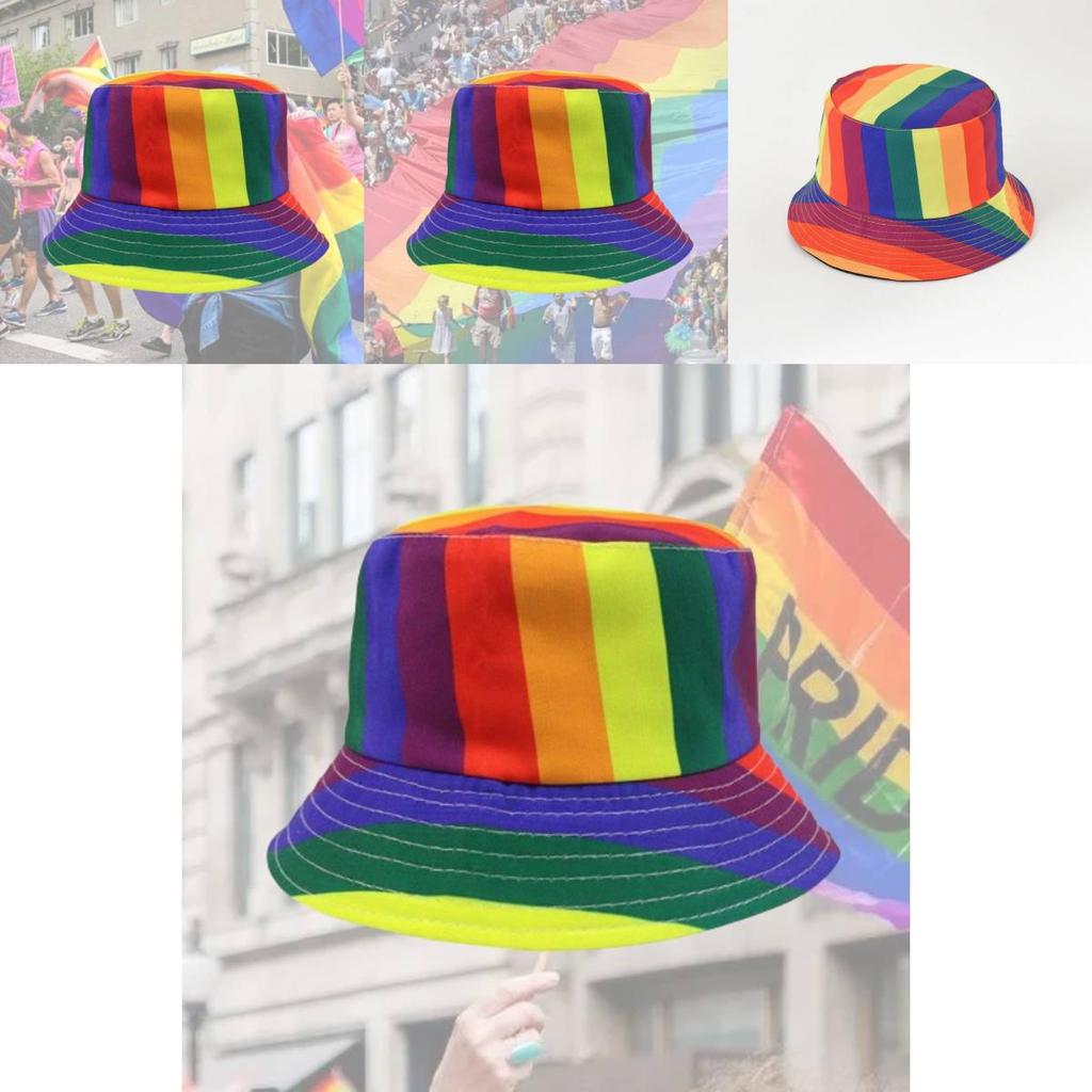 Regenbogen Fischerhut Erwachsener Sonnenschutz Flacher Hut Outdoor Reise Sonnenschutz Sonnenhut Dekoration