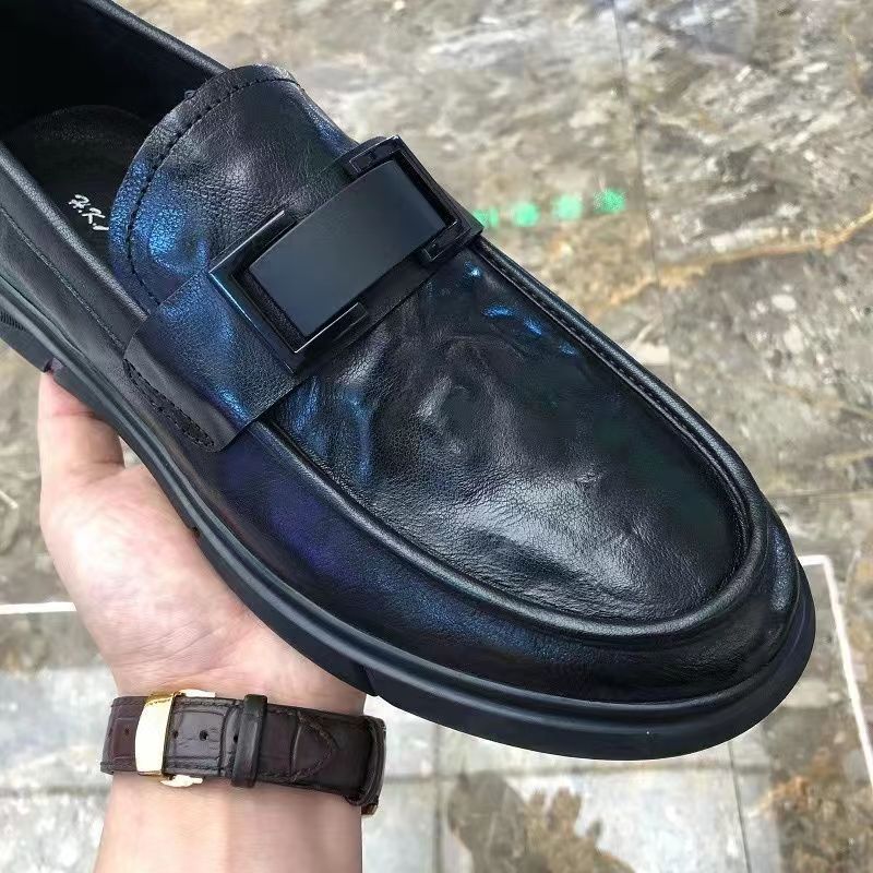 Doudou shoes men's 2025 autumn new men's shoes genuine leather one-pedal breathable versatile casual leather shoes driving shoes tide