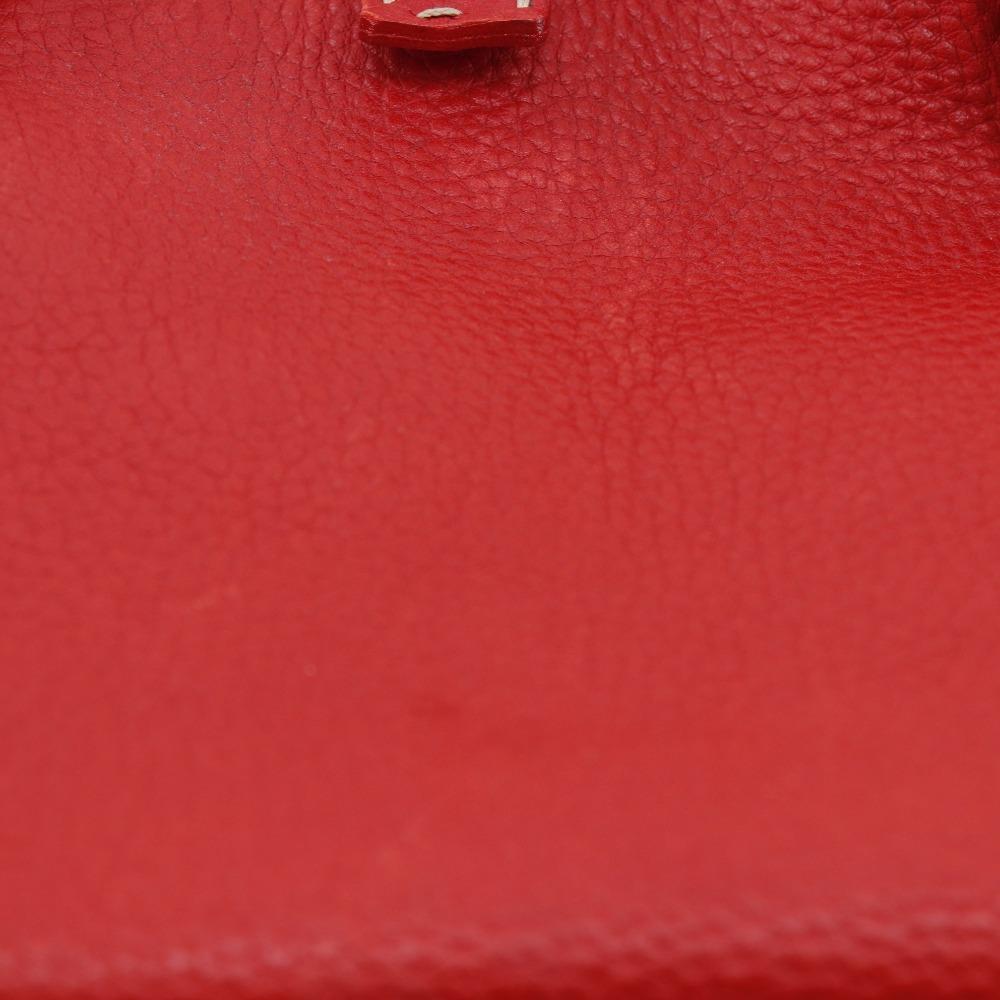 Fendi Celeria Handbag Red Leather Women Used