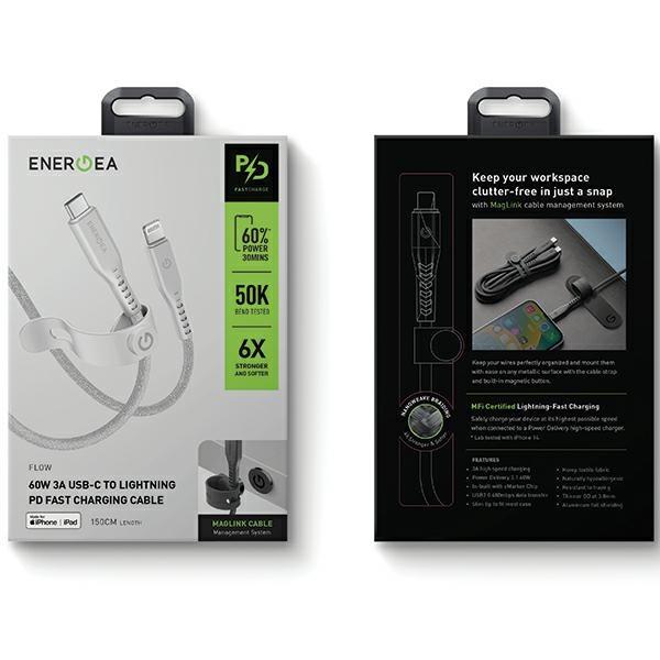 USB-C To Lightning Cable ENERGEA 1.5m Fast Charging White