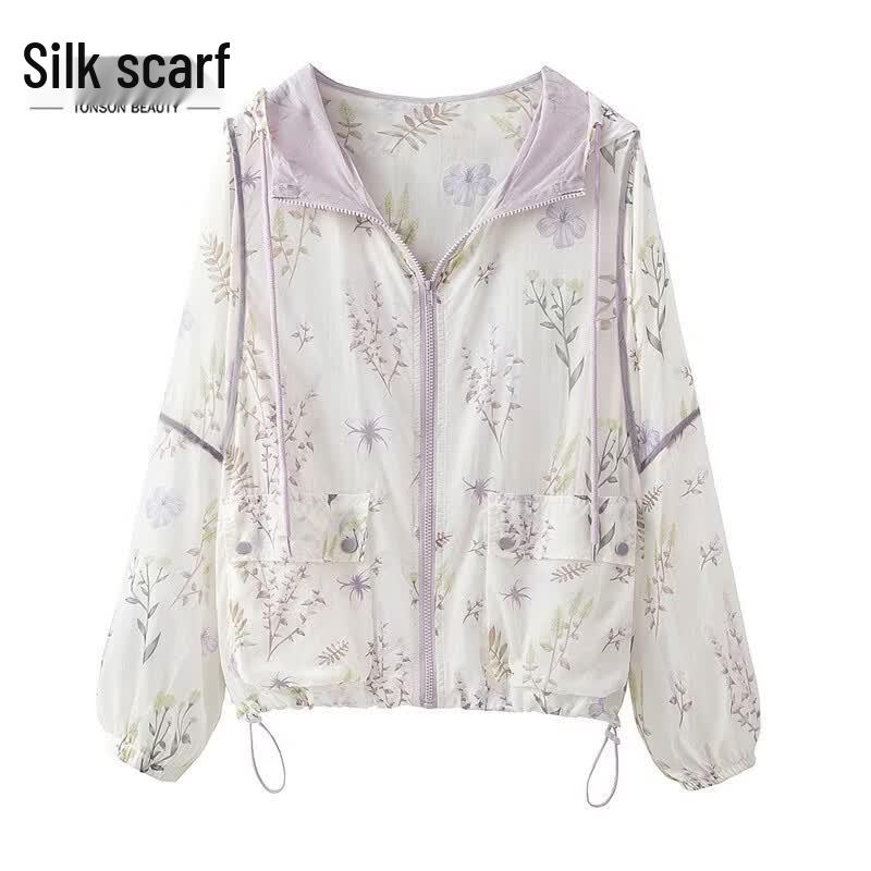 Women s Hooded Printed Lightweight Jacket XL