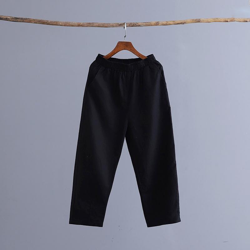 2025 Women's Slimming Cotton-Linen Carrot Pants - Casual, Lightweight Summer Nine-Point Pants