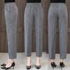 Summer High Waist Straight Pants for Women Plus Size Classic Elastic Waist Cotton Linen Trousers