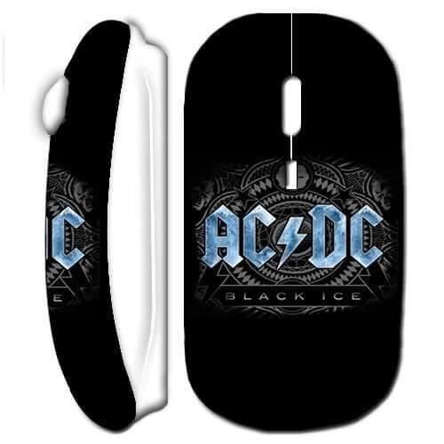 Souris Sans Fil - Acdc - Logo Blanc - USB Wifi - Compatible Mac et PC - Design Rock N Roll
