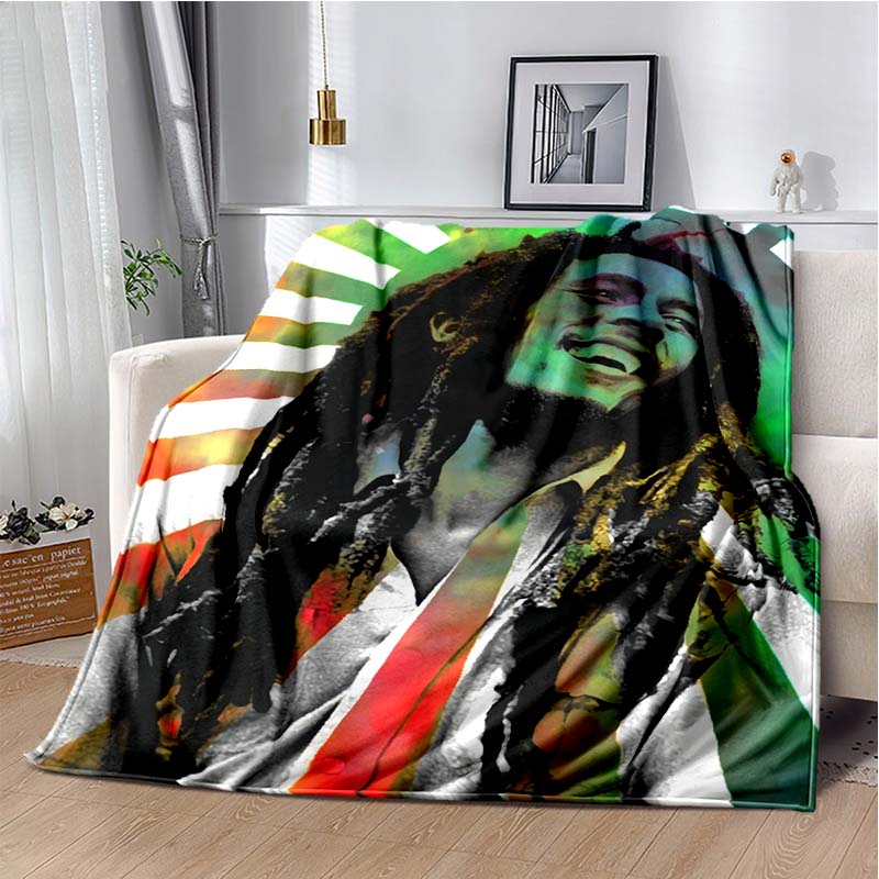 Bob Marley Music Throws Blanket for Kid Couch Sofa Travel Home Picnic Hiking Bed Beding Super Soft Flannel Blanket Birthday Gift