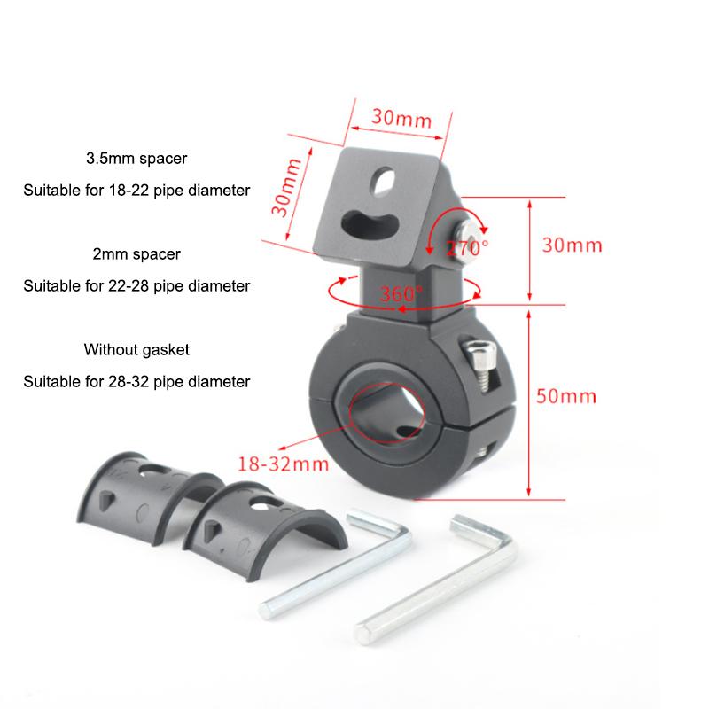 Universal Adjustable Motorcycle Headlight LED Spotlight Bracket Aluminum Mount Holder for Offroad Adventure Riding