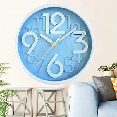 Children's Study Easy To Read Wall Clock Sound Off Stereo Numeral Fashion Wall Clock for  Modern Simple Style Home Decor