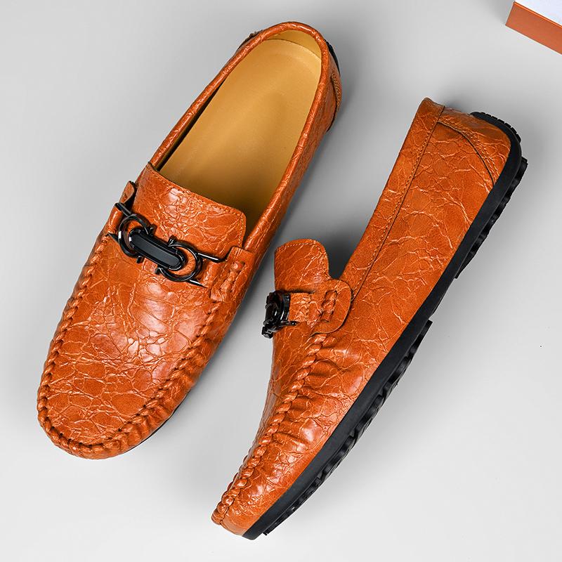 Fashion Stylish Men Loafers Handmade Casual Leather Footwear All-match Male Business Flats Outdoor Soft Slip on Shoes Travel Moccasins