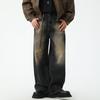 New Style of Water-washed Jeans Men's Loose Wide-leg Trousers