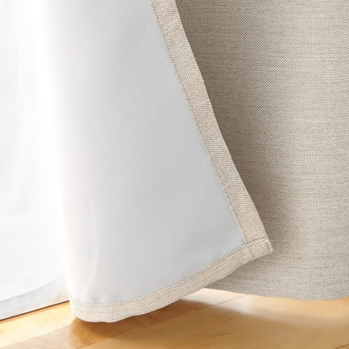 MUJI Flame Retardant/Light Blocking Double Weave Non-pleated Curtain Ivory Width 100 x Length 135cm 84345920
