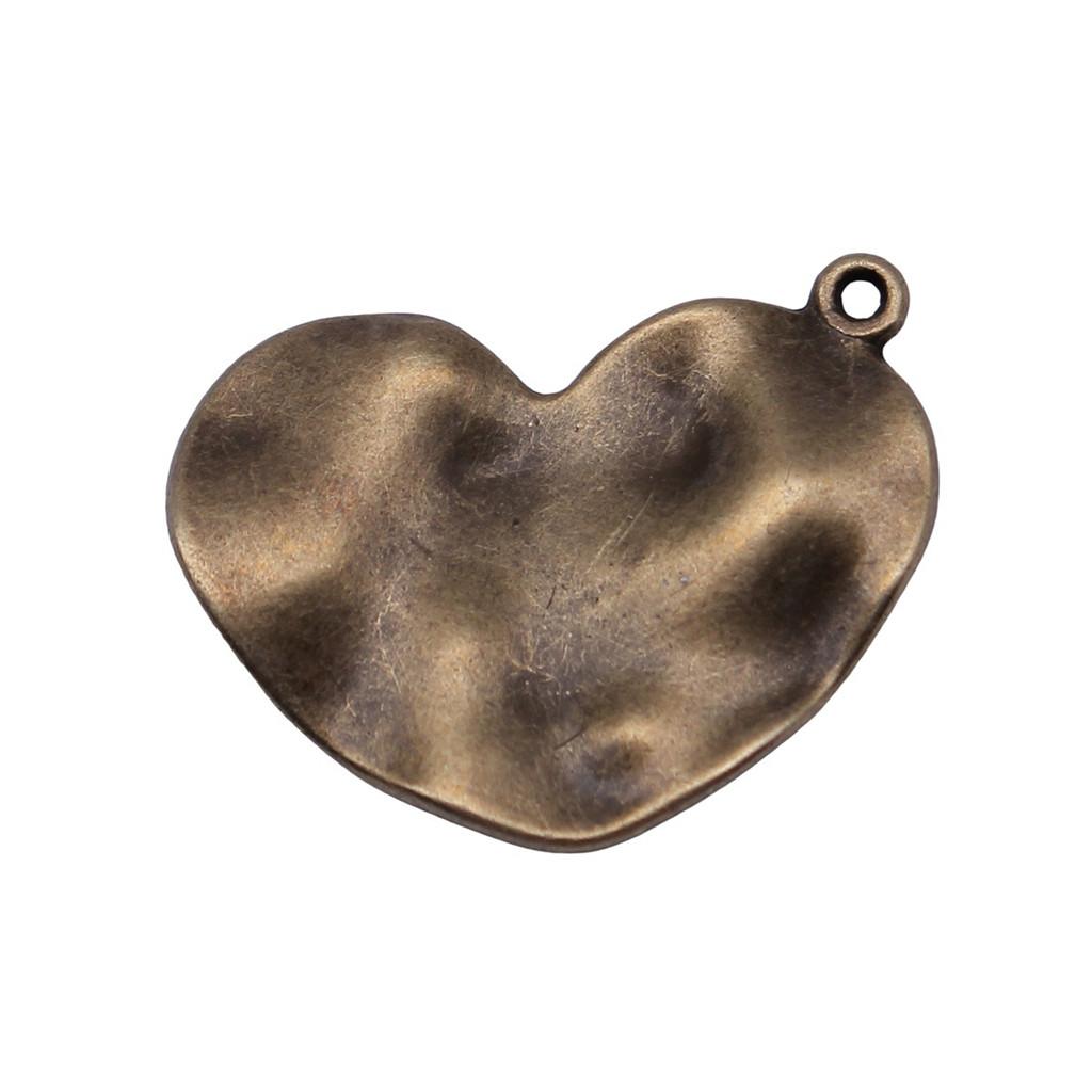 Filigree Heart Charms Antique Alloy Pendants For Vintage Floral Jewelry
