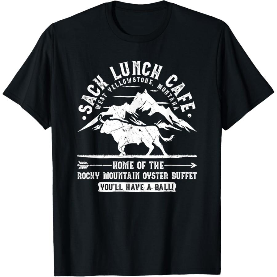 

Sack Lunch Cafe Funny Rocky Mountain Oysters Montana T-Shirt XXXXXL чёрный