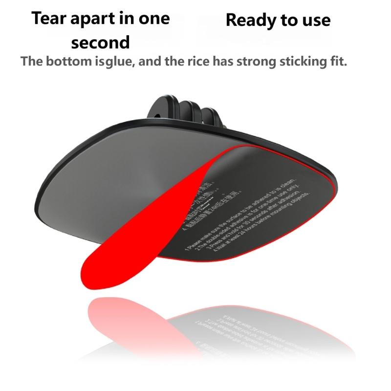 Flexible Klebehalterung für Action-Kameras Sichere Montage auf flachen und gekrümmten Oberflächen 180 Grad verstellbare Neigung Aluminiumlegierung