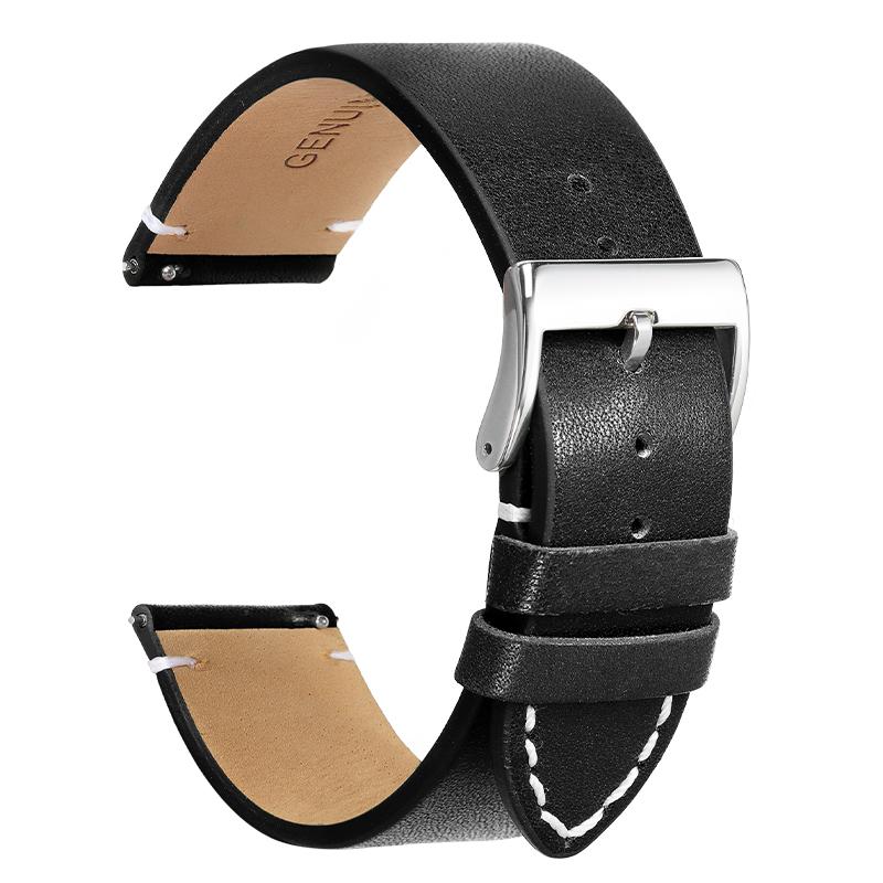 Genuine Calfskin Ultra-thin Watchband Watch Belt Strap Wristwatches Band 12mm 14mm 16mm 18mm 20mm 22mm 24mm Blue Beige Black