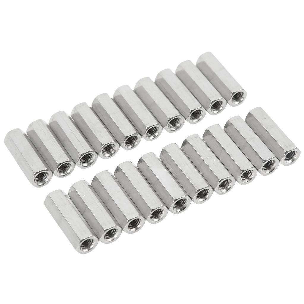 20 Pcs Hex Coupling Nut M5x0.8 L25mm Rust Corrosion Resistance Stainless Steel Threaded Rod Connectors