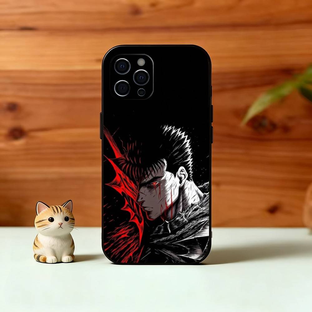 Cool Popular B-Berserk Comic Phone Case For iPhone 17, 16,15,14,13,12,11 Plus,Pro Max, Others Soft Black Cover