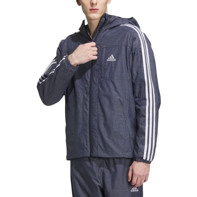 Adidas Jackets Men's Legend Blue Hooded Moderate Other IK7324