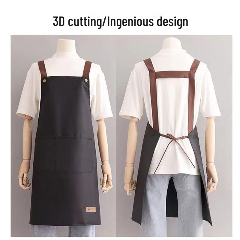 Women's Summer Kitchen Apron - Waterproof, Oil-Proof, Dirt-Resistant, Print Logo/Wording, Thin Style